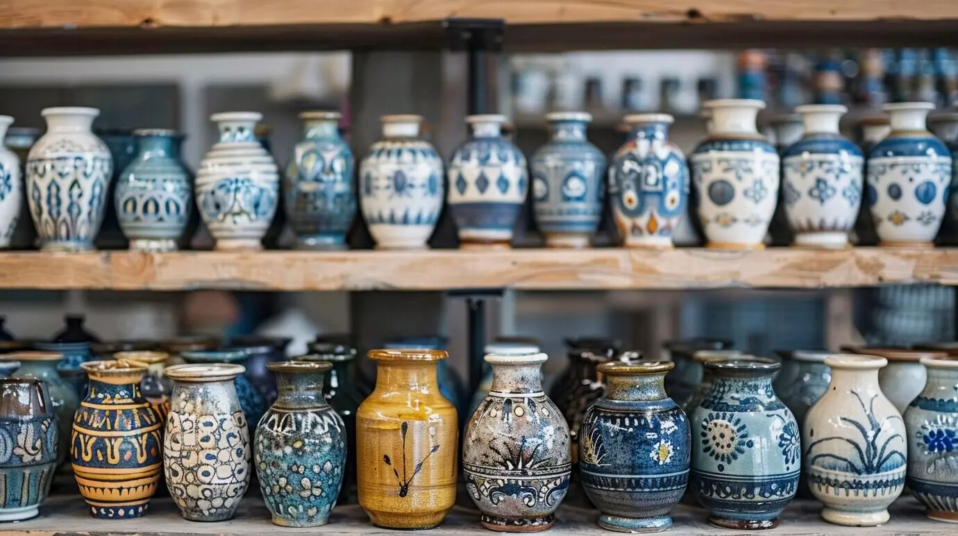 Terrakotta-Vase mit indigenem Muster